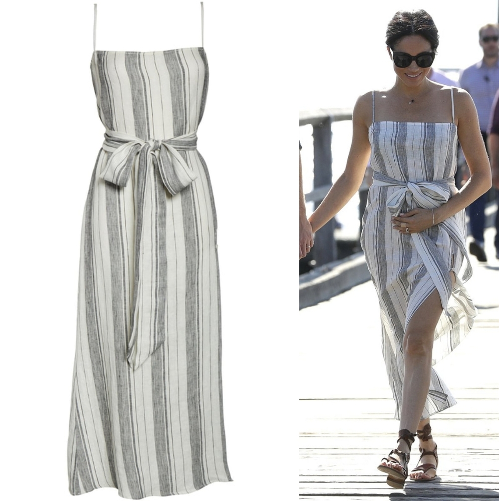 Reformation Pineapple striped dress ASO Meghan Markle